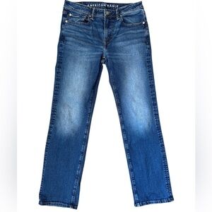 MENS AE American Eagle Outfitters dark faded Blue Jeans BOOTCUT 31 x32